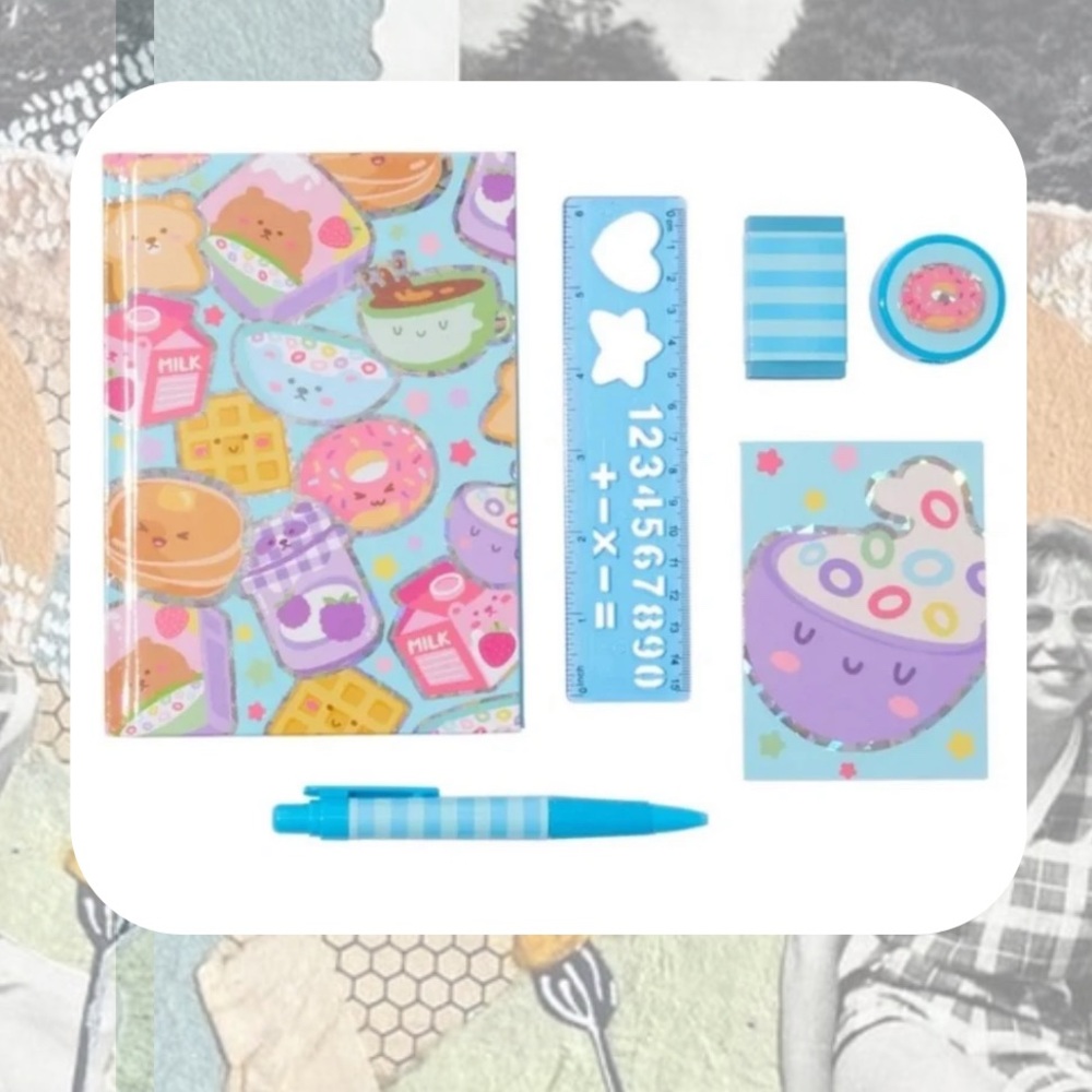 🏷️🎉🆕 kawaii bear donut cereal notebook stationery set